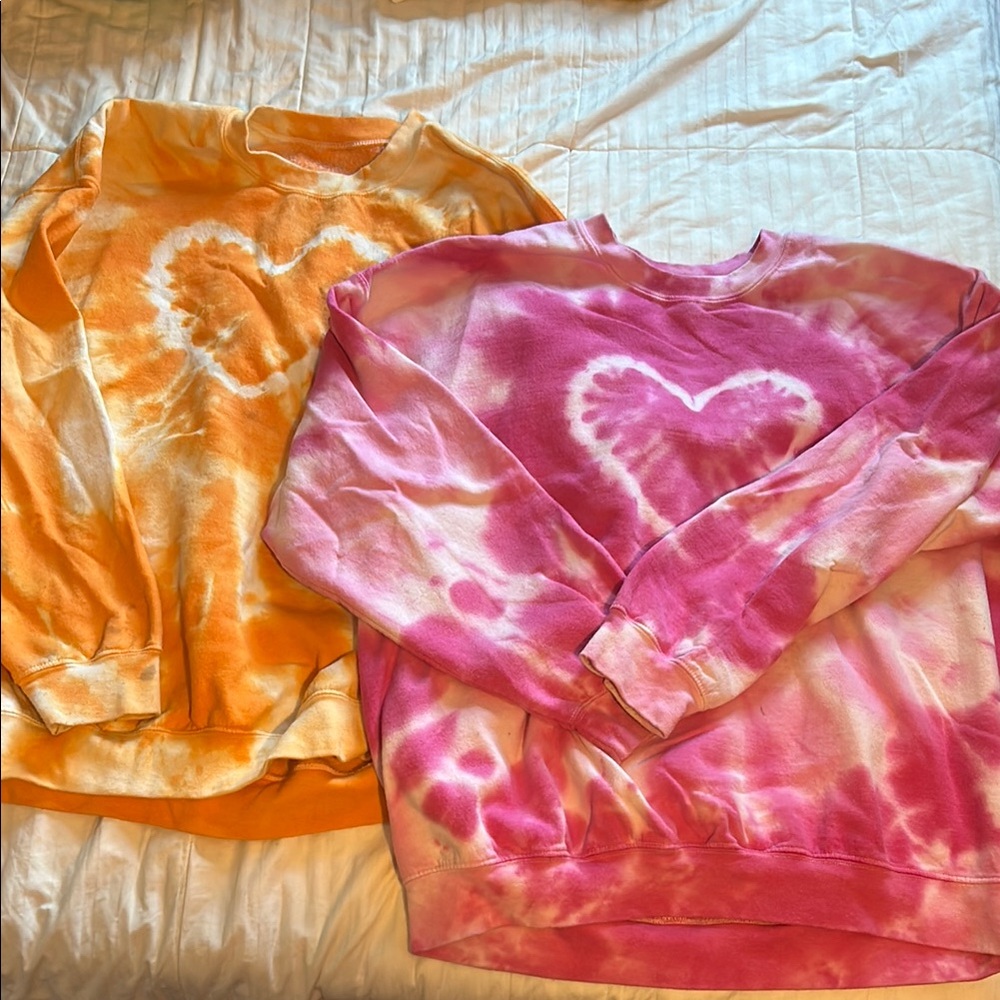 Tie-Dye Heart Sweatshirts